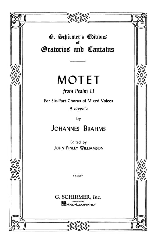 Motet, Op. 29, No. 2 (from Psalm 51) SATBB 布拉姆斯 經文歌 詩篇 | 小雅音樂 Hsiaoya Music