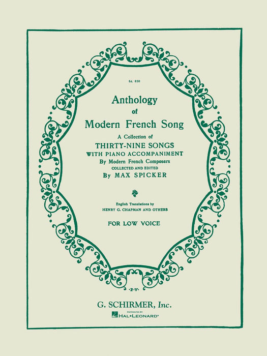 Anthology of Modern French Song (39 Songs) Low Voice 低音 | 小雅音樂 Hsiaoya Music