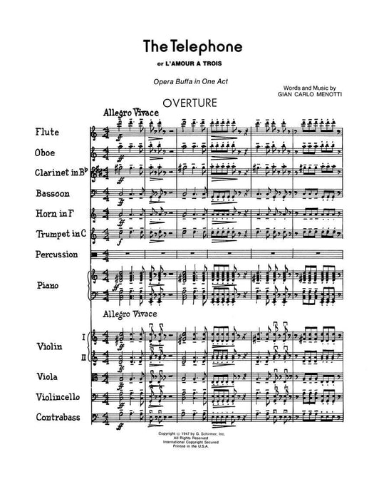 The Telephone Full Score 電話 | 小雅音樂 Hsiaoya Music