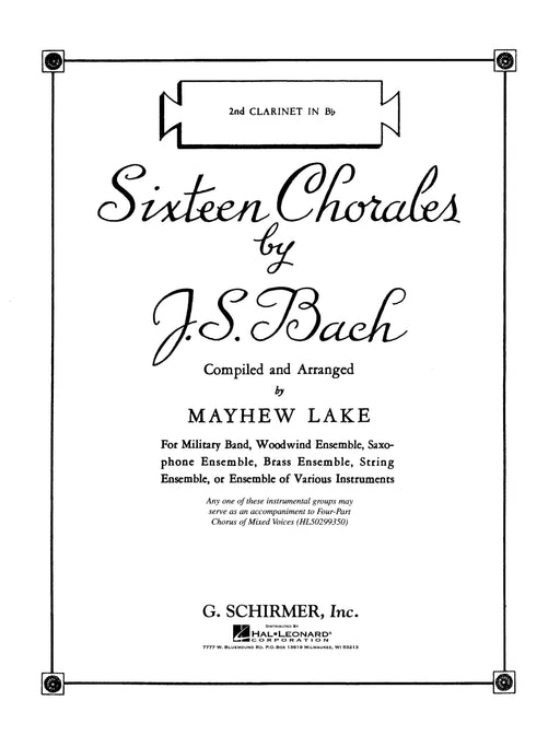 Sixteen Chorales Bb Clarinet II Part 巴赫約翰‧瑟巴斯提安 合唱 豎笛 | 小雅音樂 Hsiaoya Music