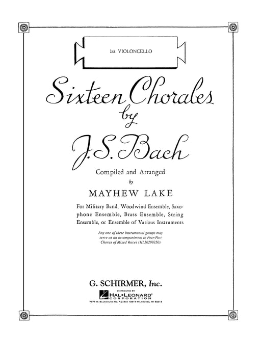 Sixteen Chorales Cello I Part 巴赫約翰‧瑟巴斯提安 合唱 大提琴 | 小雅音樂 Hsiaoya Music