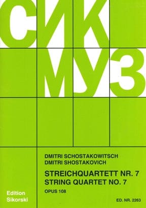 String Quartet No. 7, Op. 108 Set of Parts 蕭斯塔科維契‧德米特里 弦樂四重奏 | 小雅音樂 Hsiaoya Music