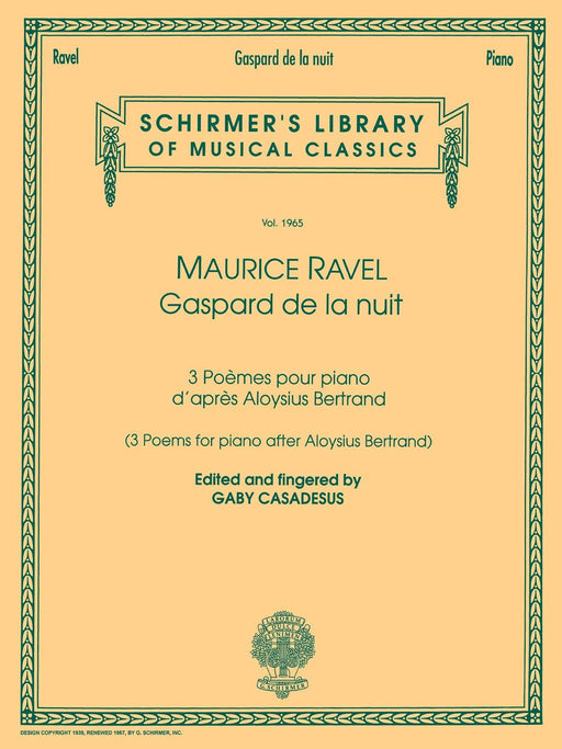 Gaspard de la Nuit Schirmer Library of Classics Volume 1965 Piano Solo 拉威爾摩利斯 夜之幽靈 鋼琴 獨奏 | 小雅音樂 Hsiaoya Music