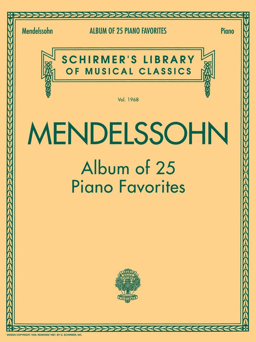 Album of 25 Piano Favorites Schirmer Library of Classics Volume 1968 Piano Solo 鋼琴 獨奏 | 小雅音樂 Hsiaoya Music