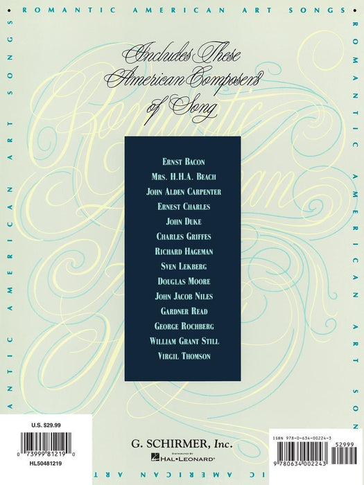 Romantic American Art Songs High Voice 高音 | 小雅音樂 Hsiaoya Music