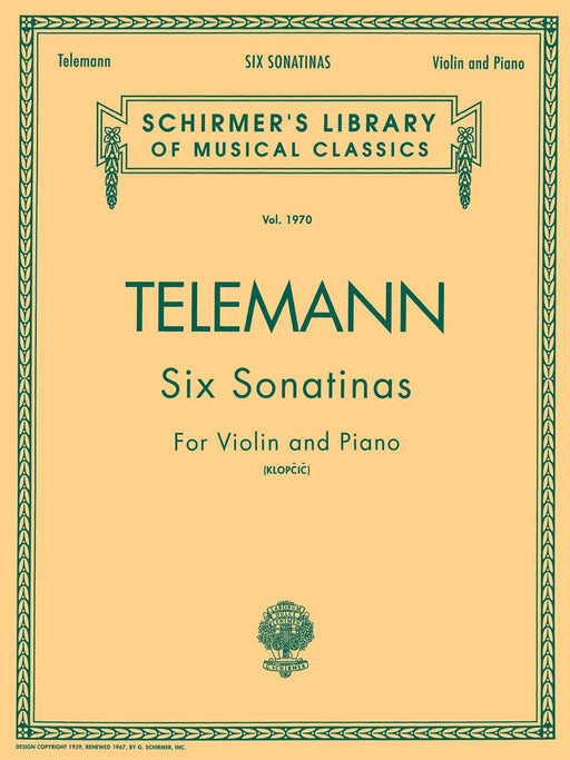 Six Sonatinas Schirmer Library of Classics Volume 1970 Violin and Piano 泰勒曼 小奏鳴曲 小提琴 鋼琴 | 小雅音樂 Hsiaoya Music