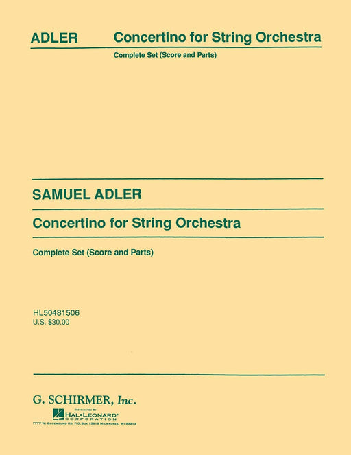 Concertino for String Orchestra Score and Parts 阿德勒,撒姆爾 小協奏曲 弦樂團 | 小雅音樂 Hsiaoya Music