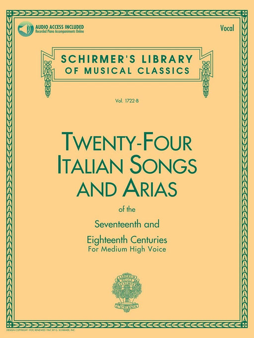24 Italian Songs & Arias of the 17th & 18th Centuries Medium High Voice - Book with Online Audio 詠唱調 高音 | 小雅音樂 Hsiaoya Music