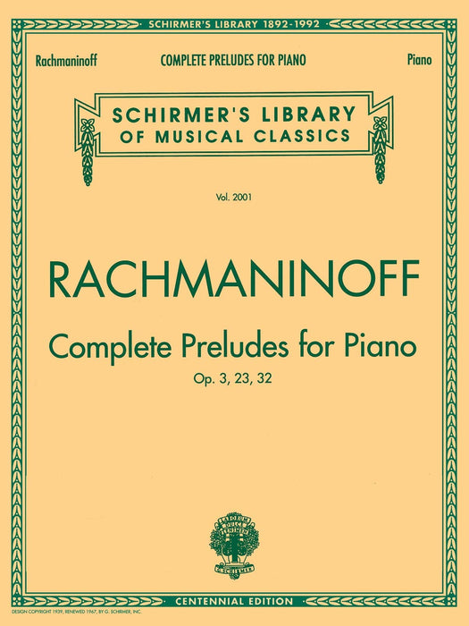 Complete Preludes, Op. 3, 23, 32 Schirmer Library of Classics Volume 2001 Piano Solo 拉赫瑪尼諾夫 前奏曲 鋼琴 獨奏 | 小雅音樂 Hsiaoya Music