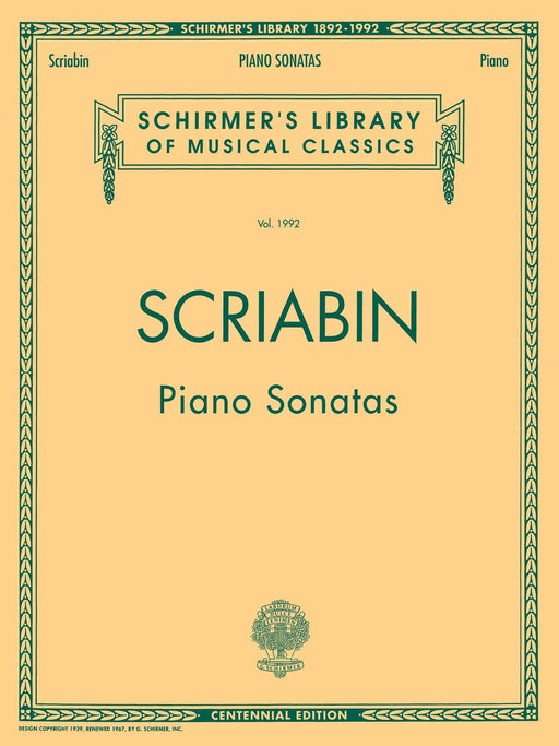 Piano Sonatas - Centennial Edition Schirmer Library of Classics Volume 1992 Piano Solo 斯克里亞賓 鋼琴 奏鳴曲 鋼琴 獨奏 | 小雅音樂 Hsiaoya Music