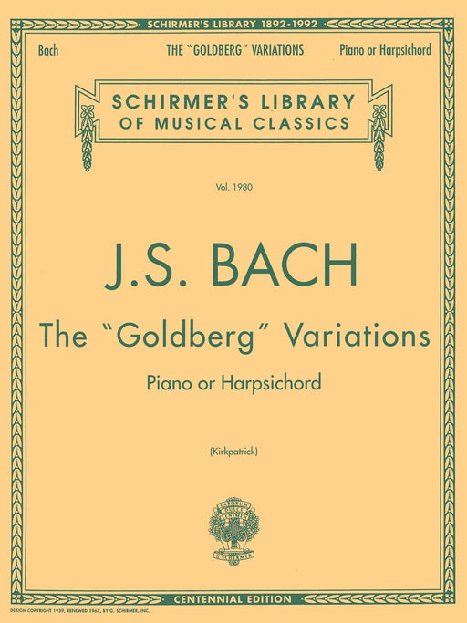 Bach: Goldberg Variations Schirmer Library of Classics Volume 1980 Piano Solo 巴赫約翰‧瑟巴斯提安 郭德堡變奏曲 鋼琴 獨奏 | 小雅音樂 Hsiaoya Music