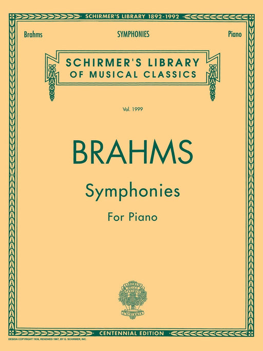 Symphonies for Solo Piano Schirmer Library of Classics Volume 1999 Piano Solo 布拉姆斯 獨奏 鋼琴 獨奏 | 小雅音樂 Hsiaoya Music