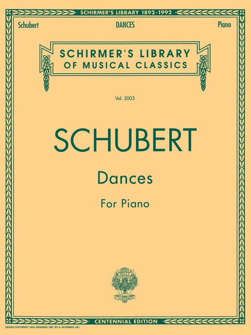 Dances for Piano Schirmer Library of Classics Volume 2003 Piano Solo 舒伯特 舞曲 鋼琴 獨奏 | 小雅音樂 Hsiaoya Music