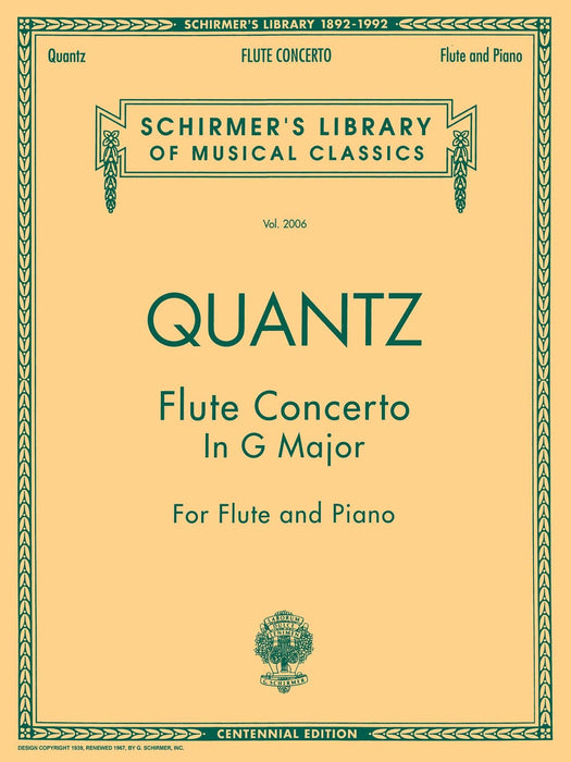 Flute Concerto in G Major Schirmer Library of Classics Volume 2006 Flute and Piano 況茲 長笛 協奏曲 長笛 鋼琴 | 小雅音樂 Hsiaoya Music