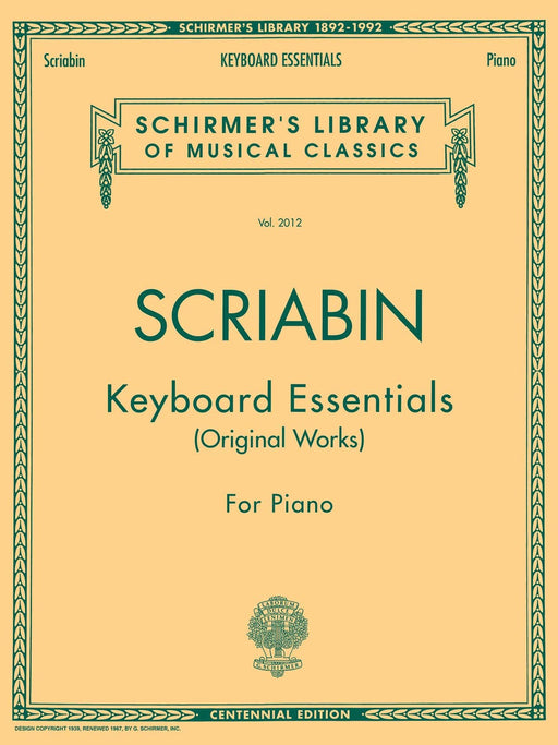 Keyboard Essentials - A Collection of Easier Works Schirmer Library of Classics Volume 2012 Piano Solo 斯克里亞賓 鍵盤樂器 鋼琴 獨奏 | 小雅音樂 Hsiaoya Music