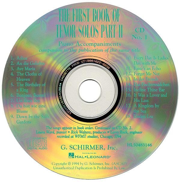 The First Book of Tenor Solos - Part II Accompaniment CDs (Set of 2) 獨奏 伴奏 | 小雅音樂 Hsiaoya Music