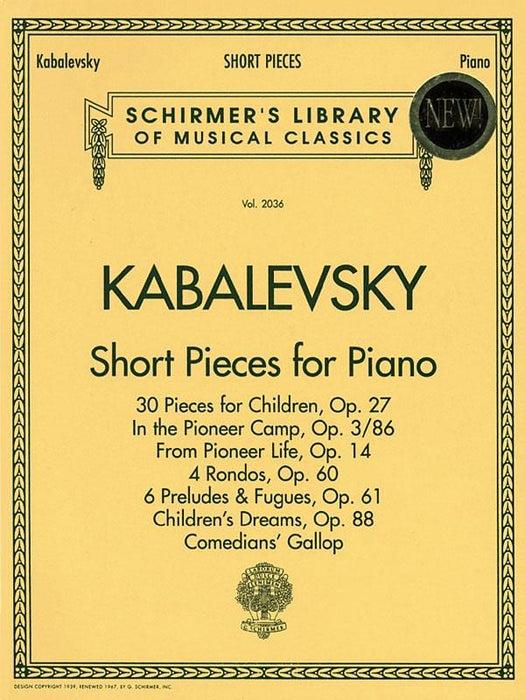 Short Pieces for Piano Schirmer Library of Classics Volume 2036 Piano Solo 小品 鋼琴 獨奏 | 小雅音樂 Hsiaoya Music