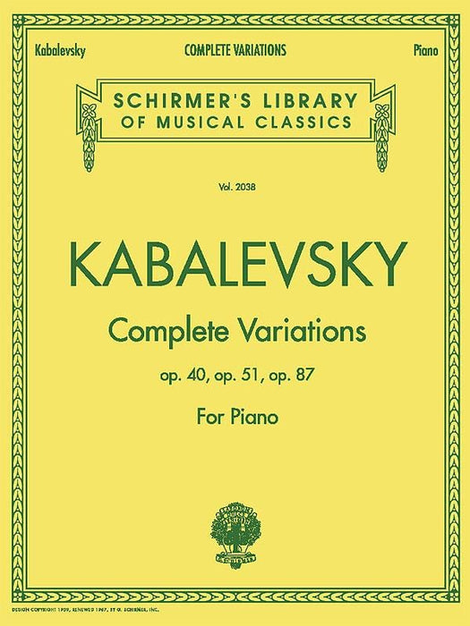 Complete Variations Schirmer Library of Classics Volume 2038 Piano Solo 詠唱調 鋼琴 獨奏 | 小雅音樂 Hsiaoya Music