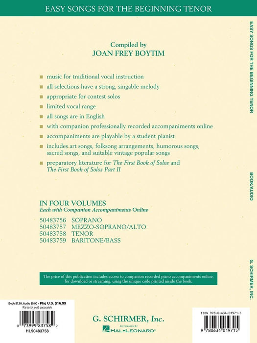 Easy Songs for the Beginning Tenor | 小雅音樂 Hsiaoya Music