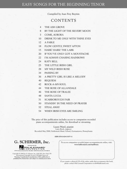 Easy Songs for the Beginning Tenor | 小雅音樂 Hsiaoya Music