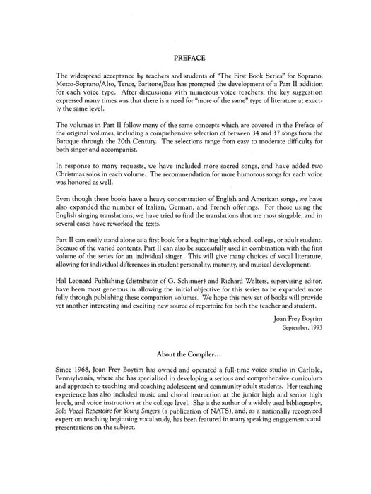 The First Book of Baritone/Bass Solos - Part II Book/Online Audio 獨奏 | 小雅音樂 Hsiaoya Music