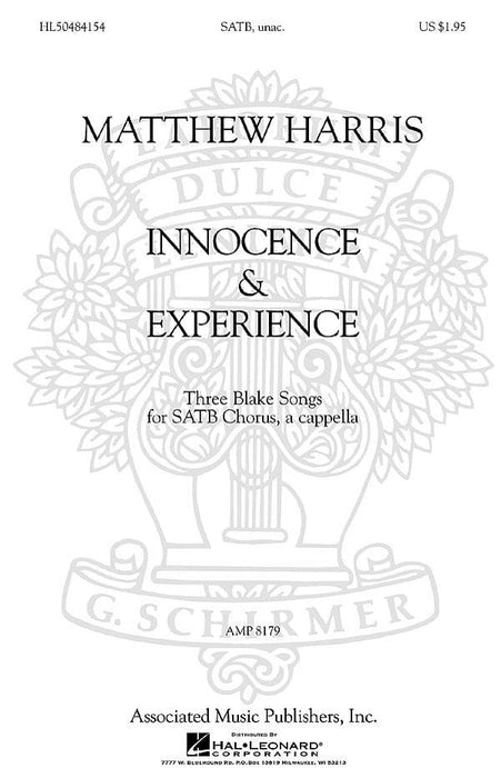 Matthew Harris - Innocence & Experience Three Blake Songs for SATB Chorus, a cappella 合唱 | 小雅音樂 Hsiaoya Music
