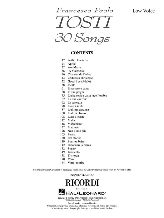 Francesco Paolo Tosti - 30 Songs Low Voice 低音 聲樂 | 小雅音樂 Hsiaoya Music