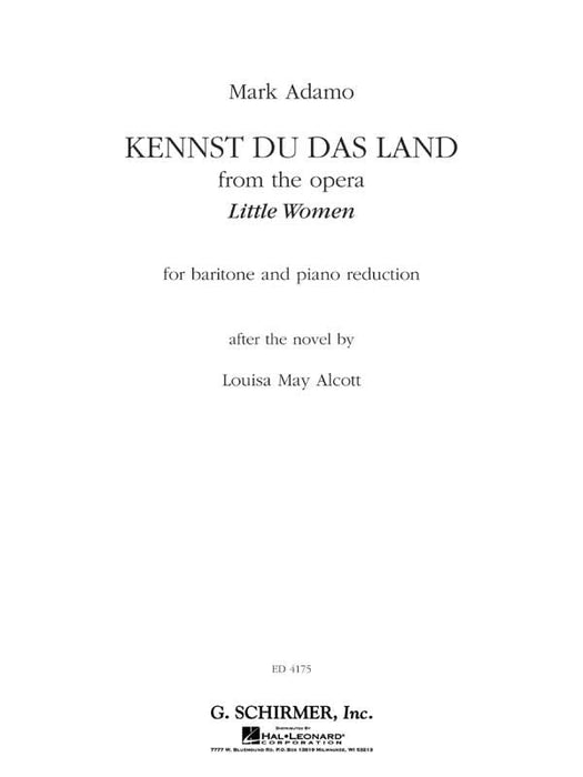 Kennst Du Das Land (from the Opera Little Women) Baritone and Piano 歌劇 鋼琴 | 小雅音樂 Hsiaoya Music