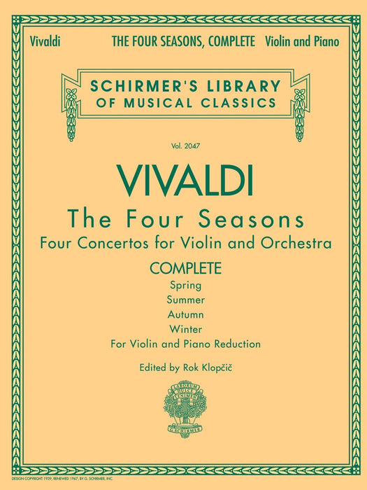 Antonio Vivaldi - The Four Seasons, Complete Schirmer Library of Classics Volume 2047 韋瓦第 四季 | 小雅音樂 Hsiaoya Music