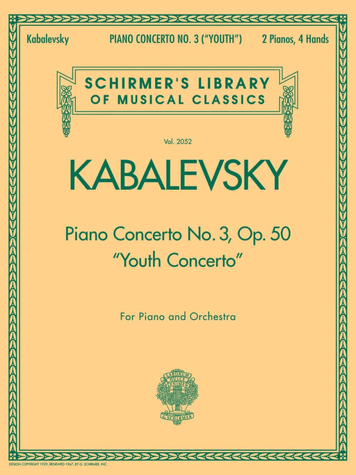 Piano Concerto No. 3, Op. 50 (Youth Concerto) Schirmer Library of Classics Volume 2052 鋼琴協奏曲 協奏曲 | 小雅音樂 Hsiaoya Music