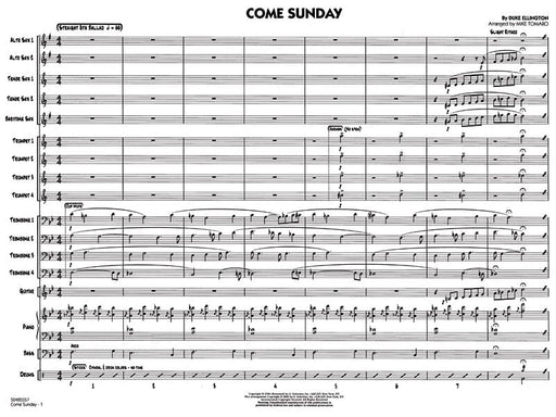 Come Sunday - Jazz Ensemble Score 爵士音樂 | 小雅音樂 Hsiaoya Music