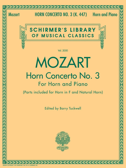 Concerto No. 3, K. 447 Schirmer Library of Classics Volume 2050 莫札特 協奏曲 | 小雅音樂 Hsiaoya Music