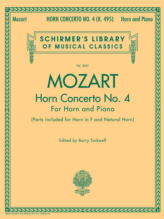 Concerto No. 4, K. 495 Schirmer Library of Classics Volume 2051 莫札特 協奏曲 | 小雅音樂 Hsiaoya Music