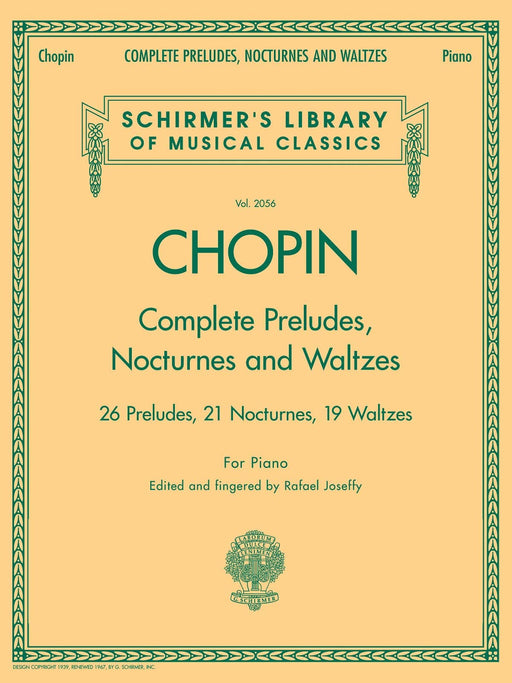 Complete Preludes, Nocturnes & Waltzes Schirmer Library of Classics Volume 2056 蕭邦 前奏曲 夜曲 圓舞曲 | 小雅音樂 Hsiaoya Music