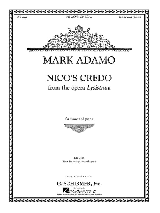 Nico's Credo from Lysistrata Tenor and Piano 信經 鋼琴 | 小雅音樂 Hsiaoya Music