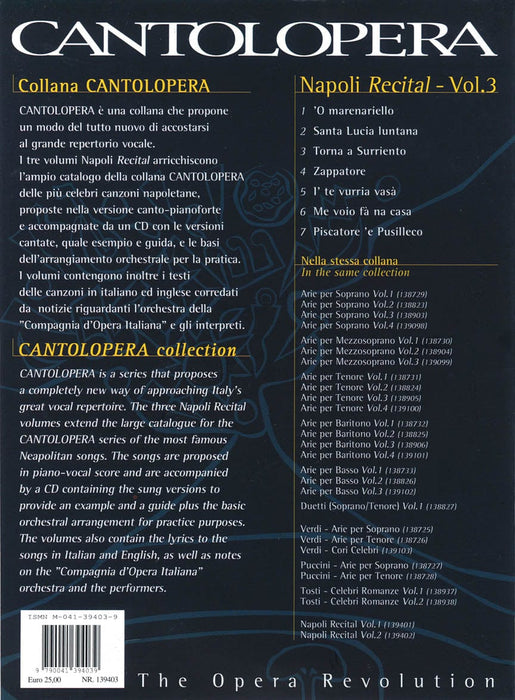Napoli Recital - Volume 3 Cantolopera Series Voice and Piano 鋼琴 聲樂 | 小雅音樂 Hsiaoya Music