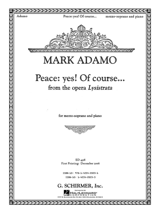Peace: Yes! Of Course... from the opera Lysistrata Mezzo-Soprano 歌劇 次女高音 | 小雅音樂 Hsiaoya Music