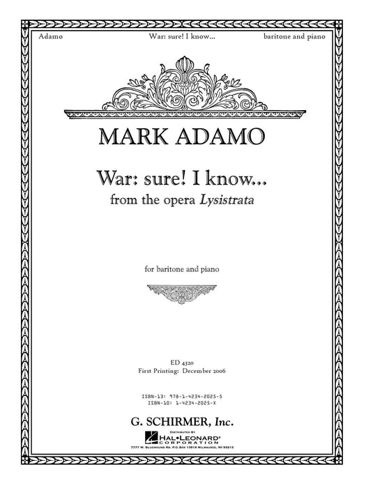 War: Sure. I Know... from the opera Lysistrata Baritone 歌劇 | 小雅音樂 Hsiaoya Music