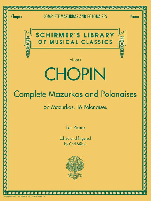 Complete Mazurkas and Polonaises Schirmer Library of Classics Volume 2064 蕭邦 波洛奈茲 | 小雅音樂 Hsiaoya Music