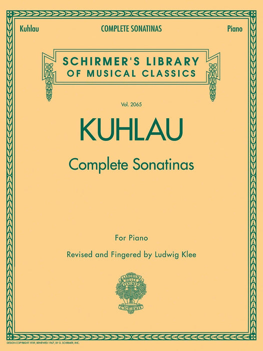 Kuhlau - Complete Sonatinas for Piano Schirmer Library of Classics Volume 2065 庫勞 小奏鳴曲 鋼琴 | 小雅音樂 Hsiaoya Music