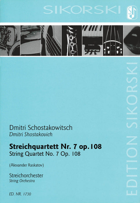 String Quartet No. 7, Op. 108 for String Orchestra Study Score 蕭斯塔科維契‧德米特里 弦樂四重奏 弦樂團 | 小雅音樂 Hsiaoya Music