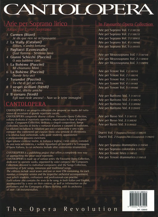 Arias for Lyric Soprano Cantolopera Series Book/CD Pack 抒情女高音 詠唱調 詠嘆調 聲樂 | 小雅音樂 Hsiaoya Music