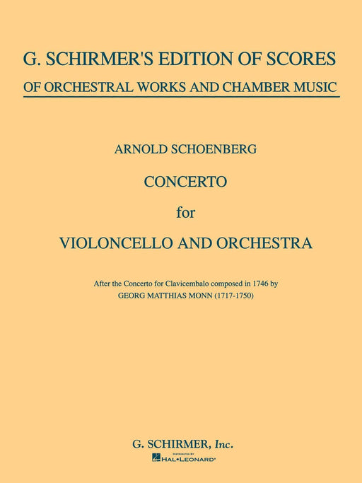 Concerto for Cello & Orchestra Full Score 荀貝格 協奏曲 大提琴 大總譜 | 小雅音樂 Hsiaoya Music