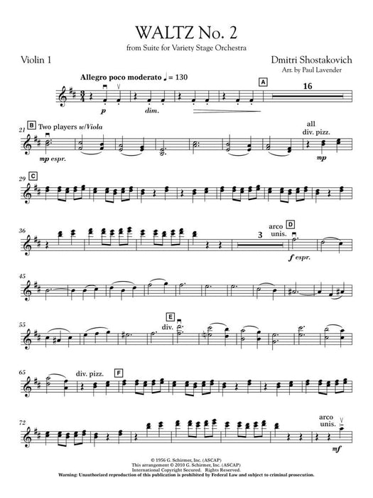 Waltz No. 2 (from Suite for Variety Stage Orchestra) 蕭斯塔科維契,德米特里 圓舞曲 組曲 管弦樂團 | 小雅音樂 Hsiaoya Music