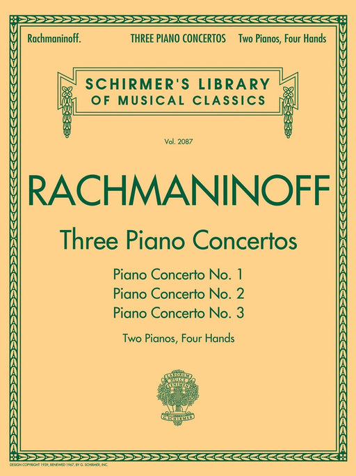 Three Piano Concertos: Nos. 1, 2, and 3 Schirmer Library of Classics Volume 2087 2 Pianos, 4 Hands 拉赫瑪尼諾夫 鋼琴 協奏曲 鋼琴 | 小雅音樂 Hsiaoya Music
