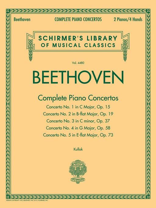 Beethoven - Complete Piano Concertos Schirmer Library of Classics Volume 4480 Two Pianos, Four Hands 貝多芬 鋼琴 協奏曲 鋼琴 四手聯彈 | 小雅音樂 Hsiaoya Music