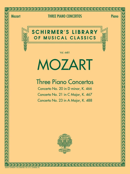 Mozart - 3 Piano Concertos Schirmer Library of Classics Volume 4481 Two Pianos, Four Hands 莫札特 鋼琴 協奏曲 鋼琴 四手聯彈 | 小雅音樂 Hsiaoya Music