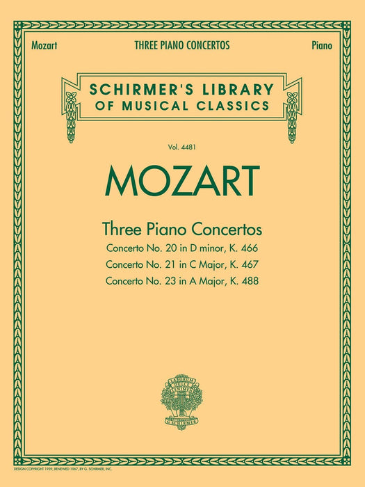 Mozart - 3 Piano Concertos Schirmer Library of Classics Volume 4481 Two Pianos, Four Hands 莫札特 鋼琴 協奏曲 鋼琴 四手聯彈 | 小雅音樂 Hsiaoya Music