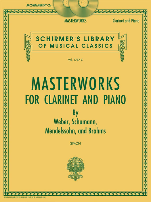 Masterworks for Clarinet and Piano Set of Two Accompaniment CDs Schirmer's Library of Musical Classics Volume 1747-C 豎笛 鋼琴 伴奏 | 小雅音樂 Hsiaoya Music