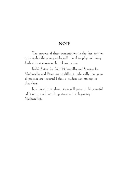 Bach for the Cello 10 Easy Pieces in 1st Position 巴赫約翰‧瑟巴斯提安 大提琴 小品 | 小雅音樂 Hsiaoya Music